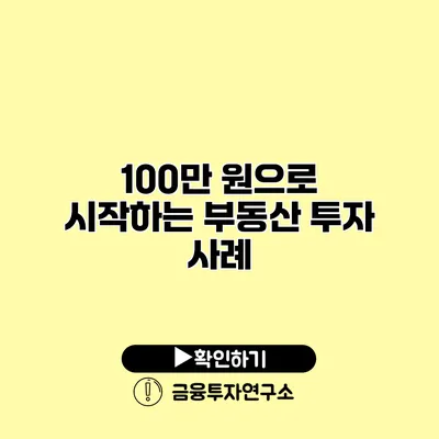 100만 원으로 시작하는 부동산 투자 사례