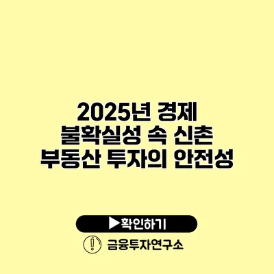 2025년 경제 불확실성 속 신촌 부동산 투자의 안전성