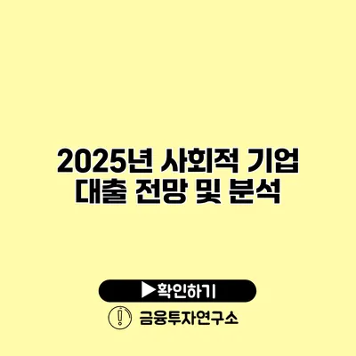 2025년 사회적 기업 대출 전망 및 분석