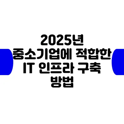 2025년 중소기업에 적합한 IT 인프라 구축 방법