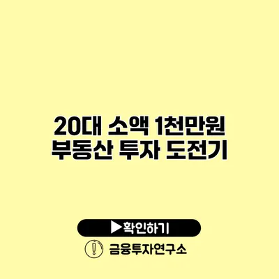 20대 소액 1천만원 부동산 투자 도전기