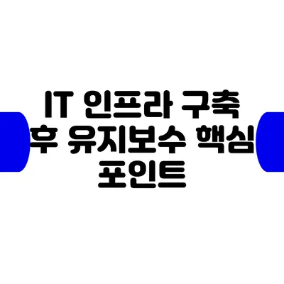 IT 인프라 구축 후 유지보수 핵심 포인트