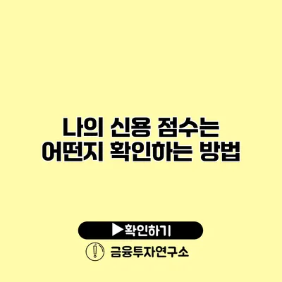 나의 신용 점수는 어떤지 확인하는 방법