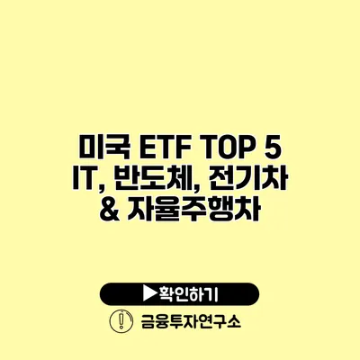 미국 ETF TOP 5 IT, 반도체, 전기차 & 자율주행차