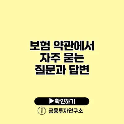 보험 약관에서 자주 묻는 질문과 답변