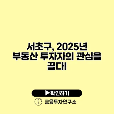 서초구, 2025년 부동산 투자자의 관심을 끌다!