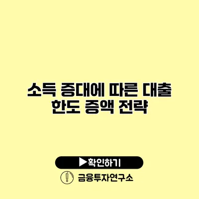 소득 증대에 따른 대출 한도 증액 전략