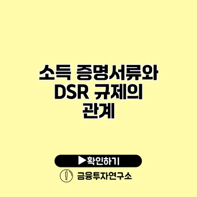 소득 증명서류와 DSR 규제의 관계