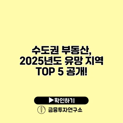 수도권 부동산, 2025년도 유망 지역 TOP 5 공개!