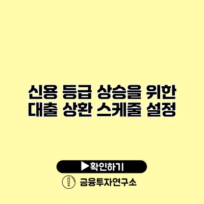 신용 등급 상승을 위한 대출 상환 스케줄 설정