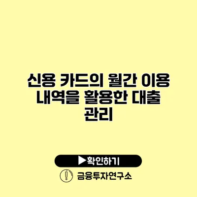 신용 카드의 월간 이용 내역을 활용한 대출 관리