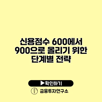 신용점수 600에서 900으로 올리기 위한 단계별 전략