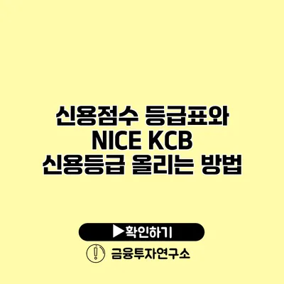 신용점수 등급표와 NICE KCB 신용등급 올리는 방법