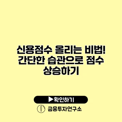 신용점수 올리는 비법! 간단한 습관으로 점수 상승하기