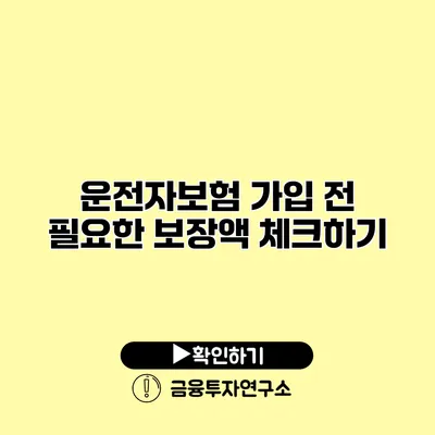 운전자보험 가입 전 필요한 보장액 체크하기