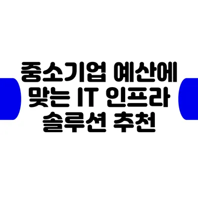 중소기업 예산에 맞는 IT 인프라 솔루션 추천