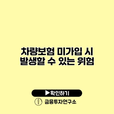 차량보험 미가입 시 발생할 수 있는 위험