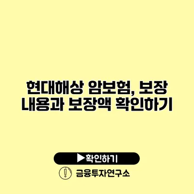 현대해상 암보험, 보장 내용과 보장액 확인하기