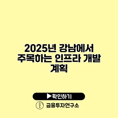 2025년 강남에서 주목하는 인프라 개발 계획