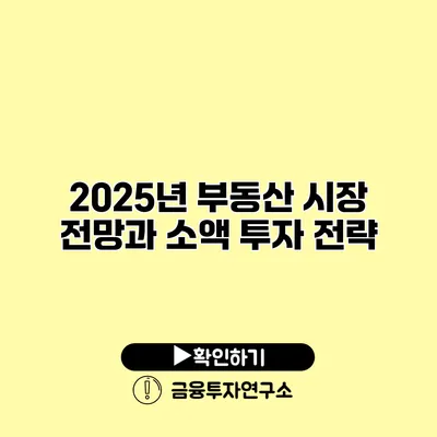 2025년 부동산 시장 전망과 소액 투자 전략