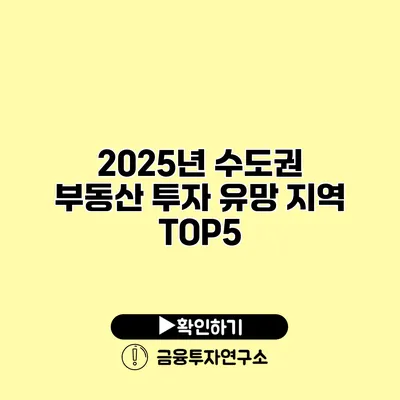 2025년 수도권 부동산 투자 유망 지역 TOP5