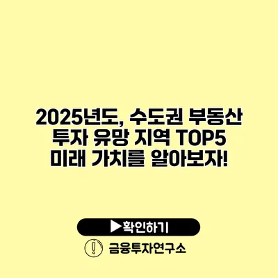 2025년도, 수도권 부동산 투자 유망 지역 TOP5 미래 가치를 알아보자!