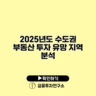 2025년도 수도권 부동산 투자 유망 지역 분석