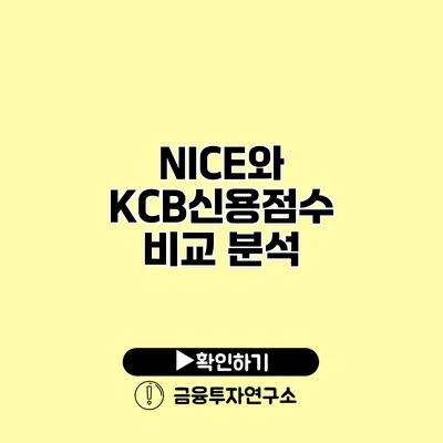 NICE와 KCB신용점수 비교 분석