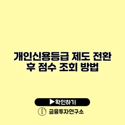 개인신용등급 제도 전환 후 점수 조회 방법