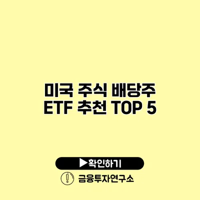 미국 주식 배당주 ETF 추천 TOP 5