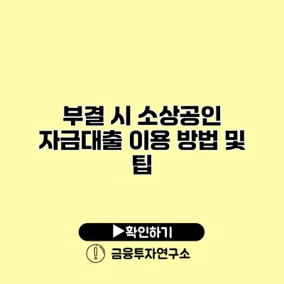 부결 시 소상공인 자금대출 이용 방법 및 팁