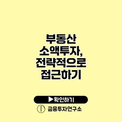 부동산 소액투자, 전략적으로 접근하기