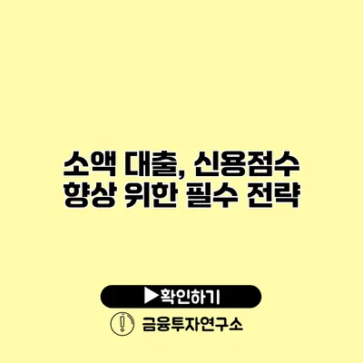 소액 대출, 신용점수 향상 위한 필수 전략