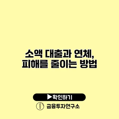 소액 대출과 연체, 피해를 줄이는 방법