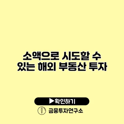 소액으로 시도할 수 있는 해외 부동산 투자