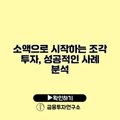 소액으로 시작하는 조각 투자, 성공적인 사례 분석