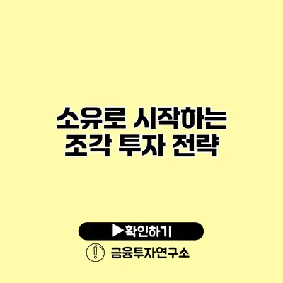 소유로 시작하는 조각 투자 전략
