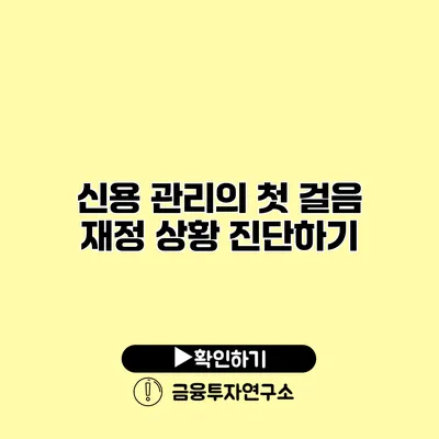 신용 관리의 첫 걸음 재정 상황 진단하기