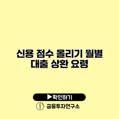 신용 점수 올리기 월별 대출 상환 요령