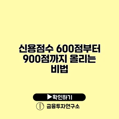 신용점수 600점부터 900점까지 올리는 비법