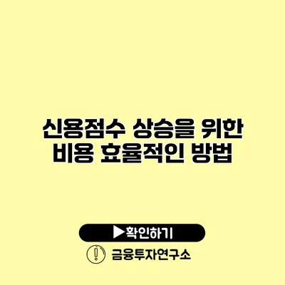 신용점수 상승을 위한 비용 효율적인 방법