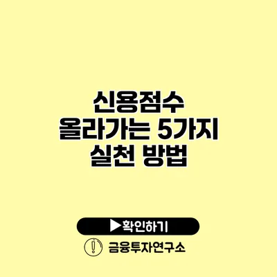 신용점수 올라가는 5가지 실천 방법