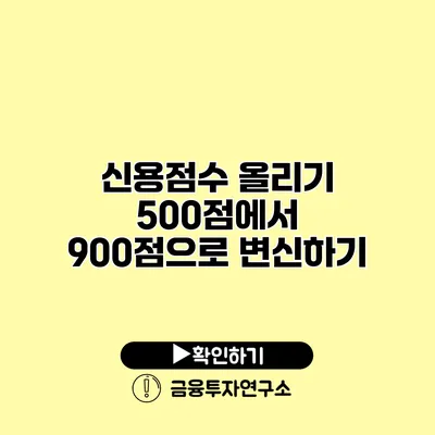 신용점수 올리기 500점에서 900점으로 변신하기