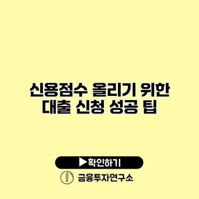 신용점수 올리기 위한 대출 신청 성공 팁