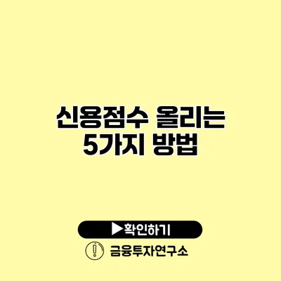 신용점수 올리는 5가지 방법