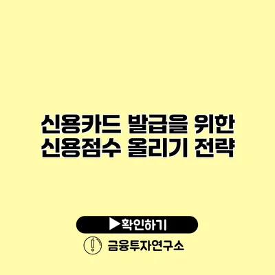 신용카드 발급을 위한 신용점수 올리기 전략