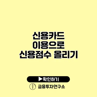 신용카드 이용으로 신용점수 올리기