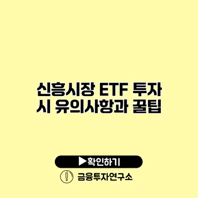 신흥시장 ETF 투자 시 유의사항과 꿀팁