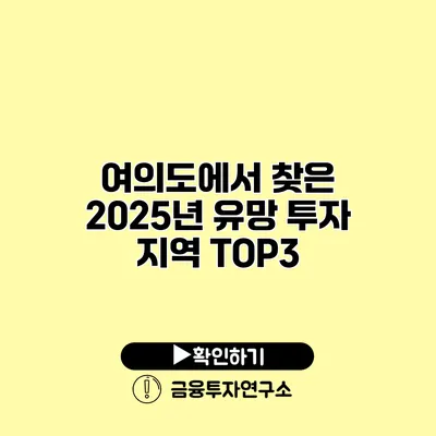 여의도에서 찾은 2025년 유망 투자 지역 TOP3