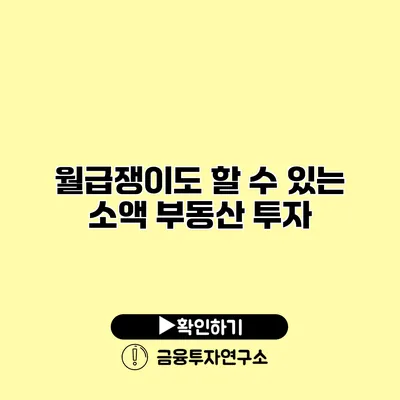 월급쟁이도 할 수 있는 소액 부동산 투자